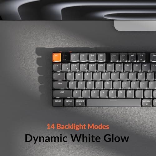 Keychron K5 Version 2 Wireless Bluetooth 5.2 Mechanical Keyboard, Low Profile Milk POM Switch 100% Full-Size Layout QMK Programmable, White Backlight with Shine-Through Keycaps for Mac Windows Linux 8