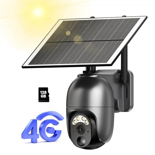 LIWAN 4G LTE Cellular Security Camera Wireless Outdoor, No WiFi Solar Security Camera, 2K Color Night Vision, 360° Live View, PIR Motion&Siren Alerts, 2 Way Talk(128G Memory Card&SIM Card Included)