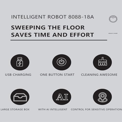 Robot Vacuum and Mop Combo, Automatic Intelligent Cleaning Robot, Ultra-Thin and Silent, Intelligent Navigation,Obstacle Avoidance， Very Suitable for Hard Floors, Carpets, Pet Hair，Easy to use 6