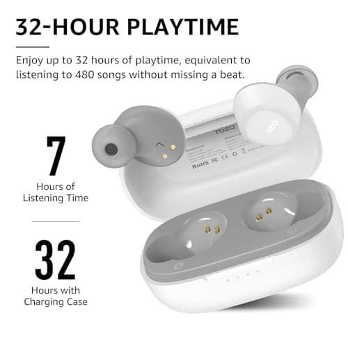 TOZO A1 Wireless Earbuds Bluetooth 5.3 Light-Weight in Ear IPX5 Waterproof Headphones 2 Mic for AI Calls, Immersive Premium Sound Bass Headset with Charging Case, 32 Presets EQ Customization via App 5