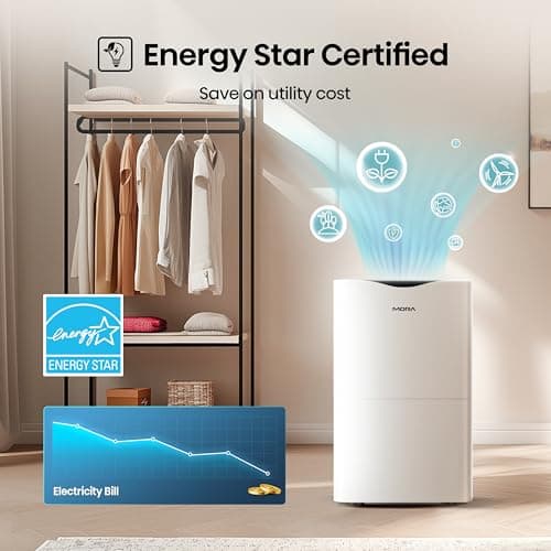 Mora Mora by Hisense 50 Pint Dehumidifier with Water Pump, for Space upto 4,500 Sq. Ft at Home, in Basements and Large Rooms, Energy Star, Quiet Operation, Washable Filter, 2 Years Warranty 5