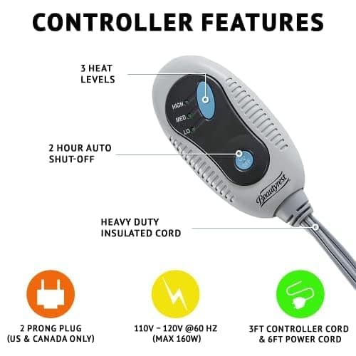 Beautyrest Wearable Electric Poncho Wrap Blanket, Ultra Soft Sherpa & Berber Fleece Heated Throw with Low EMF, UL Certified & OEKO-TEX, 3 Heat Settings & 2 Hour Auto Shutoff, Gift-Ready, 50"x64",Tan 4