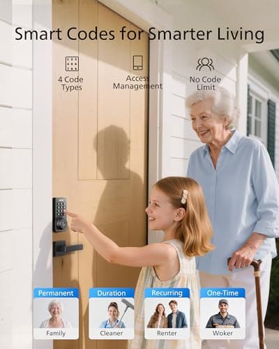 Philips WiFi Keypad Door Lock with Handle, Built-in WiFi, APP Remote Control, Voice & Fingerprint Unlock, Smart Locks for Front Door with Auto Lock, Digital Front Door Lock Set, Keyless Entry Deadbolt 5