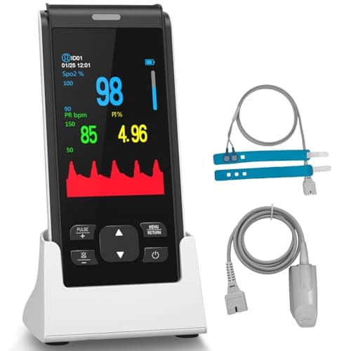 HealthTree Pulse Oximeter Fingertip Handheld Pulse Oximeter Overnight for Adult Kids Rechargeable Oxygen Monitor Fingertip for SpO2 and Pulse Rate Continuous