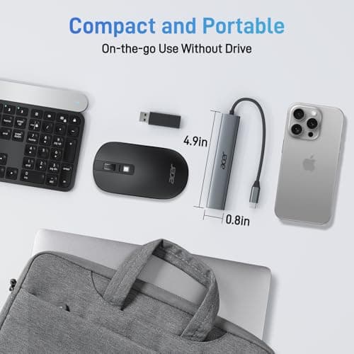 Acer 5 in 1 USB C Hub with 4K HDMI, 100W Power Delivery, 3 USB A Data Ports, USB C to HDMI Multiport Adapter for Laptop, PC, Tablet, MacBook Air, iPad Air, iMac, iPhone 15/16 Pro/Pro Max 10
