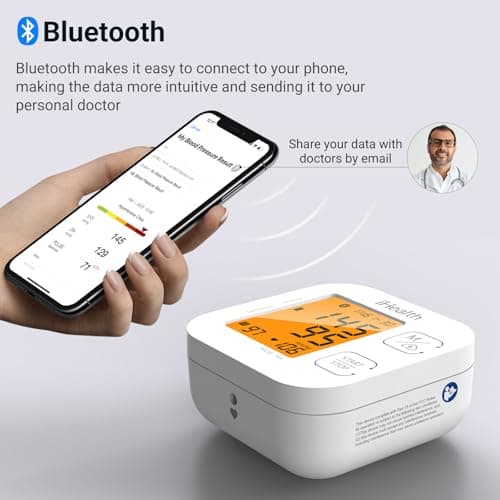 iHealth Track Smart Upper Arm Blood Pressure Monitor with Wide Range Cuff that fits Standard to Large Adult Arms, Bluetooth Compatible for iOS & Android Devices 7