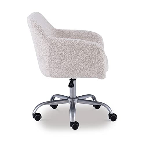 Linon Home Decor Products Linon Brooklyn Sherpa Office Chair, Ivory 7