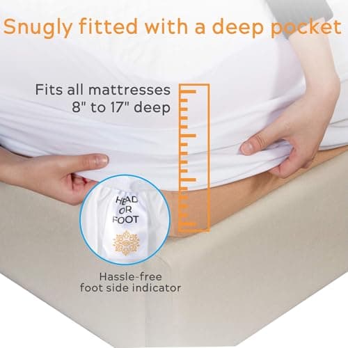 Sleep Mantra California King Adjustable Mattress Cover, White, Vinyl-Free 3D Air Fabric, Waterproof, Machine Washable 6