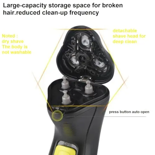 VSTSERIES Professional Corded Electric Shaver,Self Bald Head Razor,3D Rotary Shaver for Man,Close Shave Face & Head,Pop-up Trimmer for Bold Hair Stubble Beard,12v Powerful Motor,Corded Power Supply 5