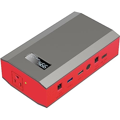 ZeroKor Portable Power Bank with AC Outlet, 65W 110V External Battery Power Pack Portable Laptop Charger Power Source Backup for Outdoor RV Tent Camping Home Smart Device Emergency -Grey Red