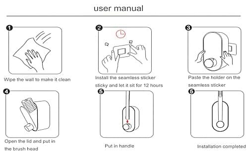 Disposable Toilet Brush with 48 Refill Heads and Holder– Includes Storage Caddy&Toilet Bowl Wand, Wall-Mount Scrubbing Toilet Brush Bathroom Cleaning Kit (1 Wand+48 Refills) 6