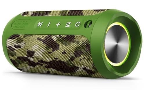 EDUPLINK Bluetooth Speaker IPX7 Waterproof Wireless Speaker with Bass 20H Playtime TWS Stereo Pairing Portable Outdoor Speakers for Beach Camping Travel Gifts for Men Boys Teens Camouflage