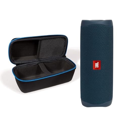 JBL Flip 5 (Blue) + Bundle with divvi! Protective Hardshell Case