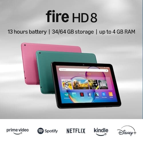 Amazon Fire HD 8 tablet (newest model), 8” HD Display, 3GB memory, 32GB, designed for portable entertainment, Black 7