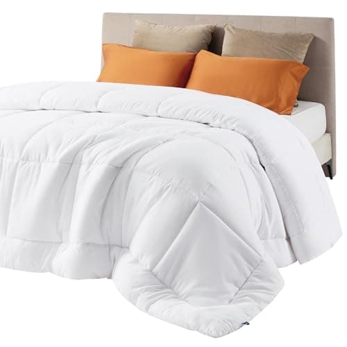 Bedsure Comforter Duvet Insert - Quilted Comforters Full Size, All Season Duvet, GentleSoft Down Alternative Bedding, with 8 Tabs, Gifts for Women/Men, White, Full 86 x 82 Inches