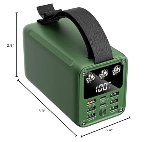 60000mAh High Capacity Power Bank Fast Charging 22.5W Max PD 3.0 20W Portable USB C Battery Packs with 7 Outputs & LCD Display Battery Bank for iPhone, Samsung, iPad ,Macbook & Outdoors Camping 9