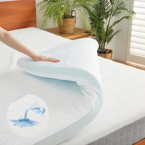 Belffin 3 Inch Gel Memory Foam Mattress Topper Twin XL Size, Dorm Bed Mattress Topper Waterproof for Body Support & Pressure Relief, with Removable Cover, Soft & Breathable, White