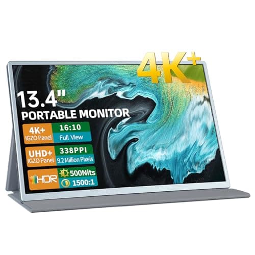 CASKING Portable Monitor 4K+ 13.4'' IGZO 4K+ Portable Travel Monitor (3840x2400),500 Nits,1500:1,FreeSync,HDR and Dual-Speaker with USB-C and Standard HDMI for Mac/Laptop/PC/Xbox/Switch/PS5