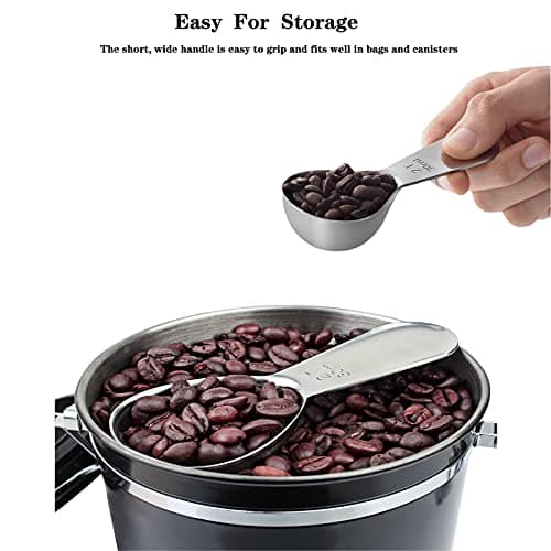 Xducom 2 Pcs Coffee Scoop, 18/8 Stainless Steel Coffee Tablespoon Measuring Spoons, 2 Tablespoon Coffee Scoop for Ground Coffee,Tea(Silver) (30ML, Silver, 2) 7