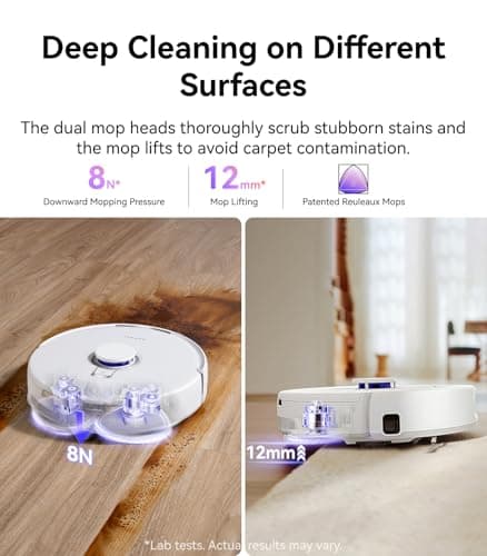 NARWAL Freo Z10 Robot Vacuum and Mop Combo, Tangle Free Robot Mop, 15,000Pa Suction, Adapts to Hard-to-Reach Areas, Self-Emptying, Mop Washing & Drying, Obstacle Avoidance, for Pet Hair & Hard Floor 8