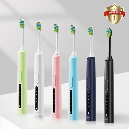7AM2M Sonic Electric Toothbrush for Adults and Kids, 40000VPM Power Toothbrushes, Fast Rechargeable with 4 Brush Heads, 5 Modes, 2 Minutes Built in Smart Timer, One Charge for 60 Days (Green) 6