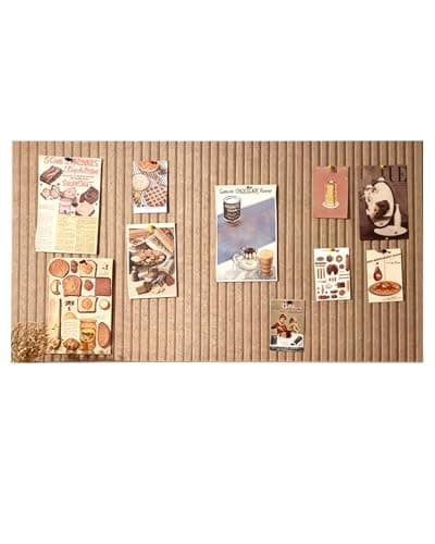 24x16 inches Large Bulletin Board, Decorative Felt Pin Board, 0.35“ Thick Foldable Photo Display Board with Self-Adhesive Tape, Vision Board for School Home Kitchen Office Walls - Dark Camel