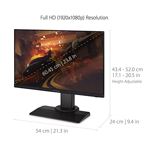 ViewSonic XG2431 24 Inch 1080p Gaming Monitor with 240Hz, 0.5ms, FreeSync Premium, NVIDIA G-Sync Compatible, Advanced Ergonomics, Eye Care, HDR400 6