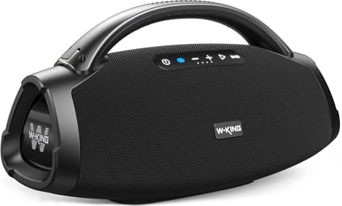 330W Peak Loudest Boom Box, 7.5" Subwoofer/2.1Ch/IPX7 Waterproof, 200W RMS Party Large Bluetooth Speaker Wireless with 2 Woofers/DSP/BT5.4/APP/Fast Charge/OTG/AUX/Guitar-in, Massive Bass for Outdoors