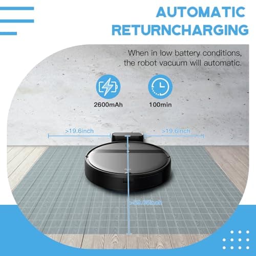 Kilgone Robot Vacuum, 2300Pa Robotic Vacuum Powerful Suction, Self-Charging, Robot Vacuum Cleaner, 120min Runtime, Slim, for Pet Hair Carpet Hard Floor 7