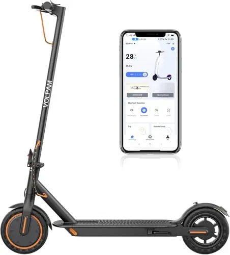 VOLPAM Electric Scooter for Adults, Max Speed 19/10MPH, Up to 28/21/16/10 Miles Range, 350/250W Motor Adult E-Scooter, Foldable Scooter with Dual Braking, Smart APP