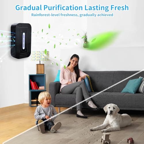 PVACG 2 Pack 8-Emitter Negative Ion Air Purifier, Plug in Ionic Air Cleaner with Blue Light Quiet and Energy Saving Air Ionizers for Home Office Bedroom Bathroom Living Room and Pet Room(2,Black) 6