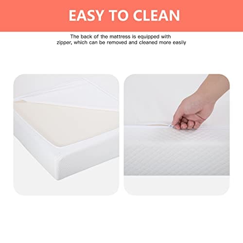 FDW | 5 Inch Full Mattress | Medium Firm | Gel Memory Foam Mattress | White | Bed in a Box, CertiPUR-US Certified | Pressure Relief, Cooling Ventilated Foam | Washable Removable Cover 6