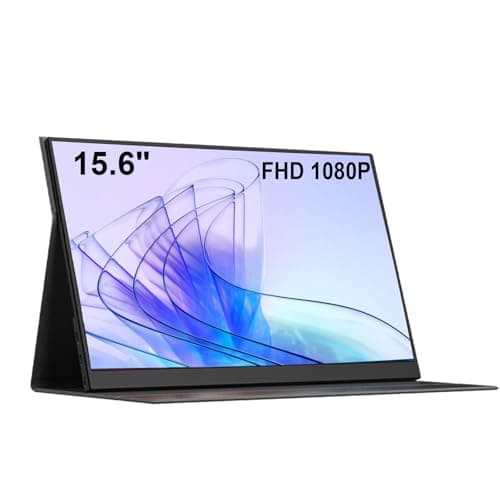 AHXJKA 15.6" Portable Laptop Monitor with USB C HDMI - HDR Eye Careful Gaming Monitor,FHD IPS/HDR Computer Screen Extender with Built-in Speakers -Compatible with Laptop PC Phone PS4/PS5 Switch-Black