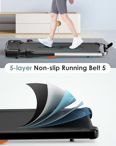 Incline Walking Pad with Handle Bar,2 in 1 Portable Under Desk Treadmill with Ultra Quiet Brushless,3.0HP Foldable Treadmill for Home Office,300+ lb Capacity,Remote Control,Safety Lock,Black 7