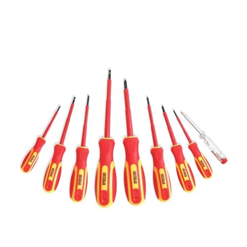 TOHOME 8-Piece 1000V Insulated Screwdriver Set, Magnetic Tips 3-Piece Phillips and 4-Piece Slotted CR-V Screwdriver Set, 1 Piece Electric Pen with Case 5