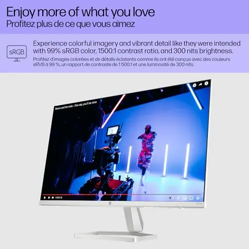 HP Series 5 24 inch FHD Monitor, Full HD Display (1920 x 1080), IPS Panel, 99% sRGB, 1500:1 Contrast Ratio, 300 nits, Eye Ease with Eyesafe Certification, 524sw (2024) 5