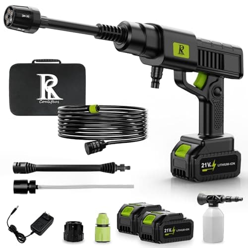 Cordless Pressure Washer 990PSI, Portable Battery Powered Cleaner with Dual 21V 4.0Ah Batteries, 6-in-1 Nozzle & Extension Wand, Quick Connect System for Car, Patio & Garden