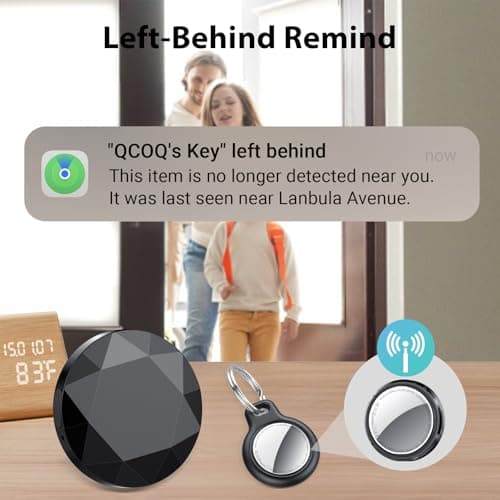 Item Finder-3 Pack Black, Bluetooth Trackers Work with Apple Find My (iOS Only), Smart Tag with Protective Case/Keychain, Item Finders for Luggage/Key/Suitcases/Backpack, Replaceable Battery 5