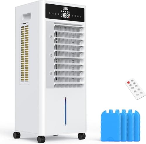 JRD Evaporative Air Cooler with Timer, 6 Ice Pack, Standing Cooling Fan for Rroom Home