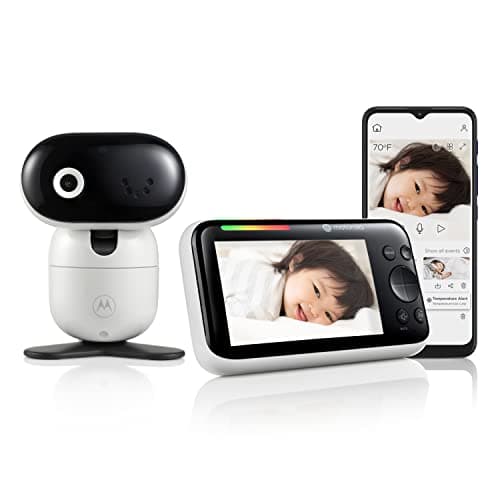 Motorola Nursery PIP1610 HD Connect Baby Monitor Camera, 5", WiFi, Wall Mount, 1080p, 1000ft Range, 2-Way Audio, Pan/Tilt/Zoom, Room Temp, Lullabies (Renewed)
