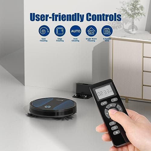 Coredy R550 Ultra Robot Vacuum Cleaner, 2200Pa Strong Suction, 2.72 Inch Thin, 130 Mins Runtime, Upgraded Smart Sensor Protection, Super Quite, Self-Charging Robotic Vacuum for Hard Floors, Tile 5