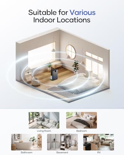 Dehumidifier, 95 OZ Water Tank Dehumidifiers for Home, 1000 sq. ft. Dehumidifier for Basement Bathroom Bedroom with Auto Shut Off, 7 Colors LED Light, Quiet Dehumidifiers with Sleep Mode, Black 9