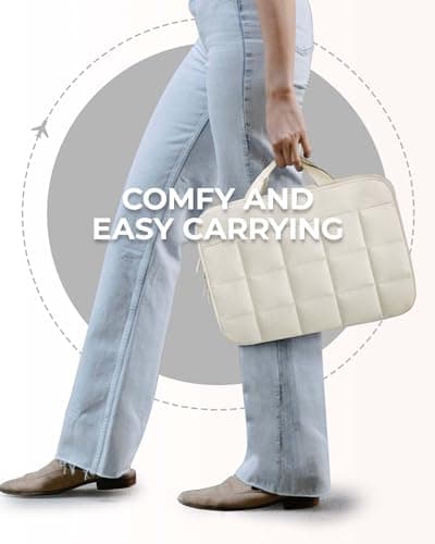 BAGSMART 13-14 inch Laptop Case Sleeve with Handle, Fluffy Padded Laptop Bag with Zipper, Macbook Case Compatible with Macbook Air/Pro 13.3 inch, Puffy Laptop Cover Fitted with Dell, HP, Lenovo 7