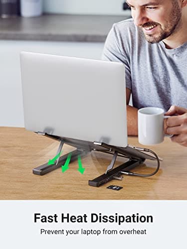 UGREEN USB C Laptop Docking Station, 4 Levels Adjustable Foldable Portable Desktop Stand with USB C 4K HDMI TF/SD 2 USB 3.0 Ports Compatible with Macbooks, HP, Dell, Acer, Asus, Lenovo and More 5