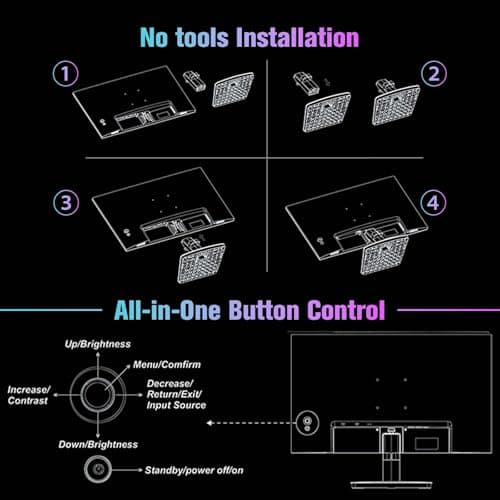 SANSUI Monitor 24 inch 100Hz Computer Monitor丨FHD 1080P PC Monitor丨HDMI丨FreeSync丨HDR丨Earphone Jack丨 Ergonomic Tilt for Home and Office 8