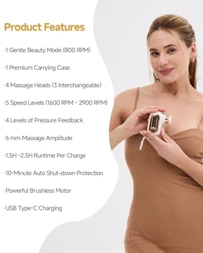 CAREKING Mini Massage Gun Travel Size, Powerful Small Massage Gun Deep Tissue for Pain Relief, Muscle Massager for Neck Shoulder Thigh Scalp Quiet Pocket Massager, FSA-HSA Eligible 9