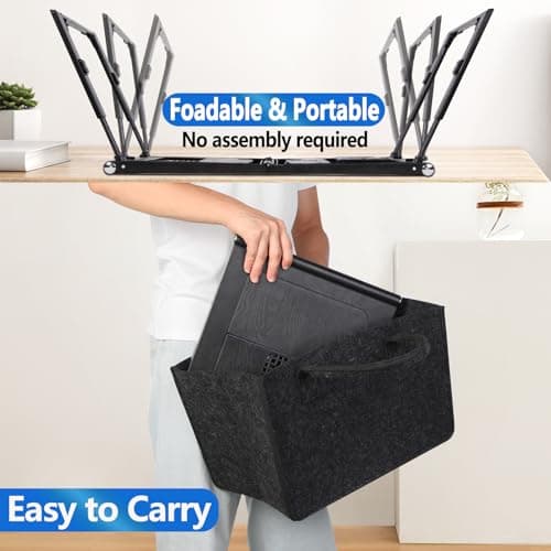 PWAXADO Laptop Bed Table with Cooling Fans – Tablet Clamp – Adjustable Height – Foldable Design – Versatile Lap Desk for Work, Study, Leisure – Ideal for Laptops up to 15.6 in 5