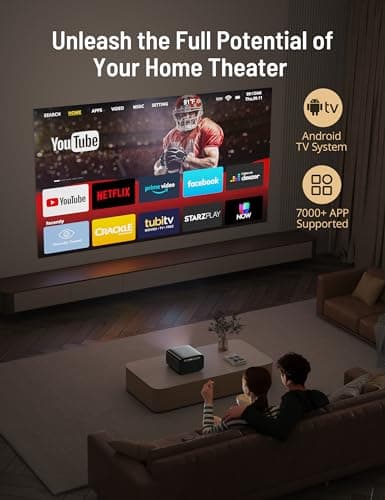 Paris Rhône Ultra 4K Projector,Native 4K Projector with WiFi 6 and Bluetooth 5.0,12w*2 3D Soundscape,600 ANSI Lumens, Android TV,Auto Focus/Keystone, Home Projector Compatible with iOS/Android/HDMI/TV 5