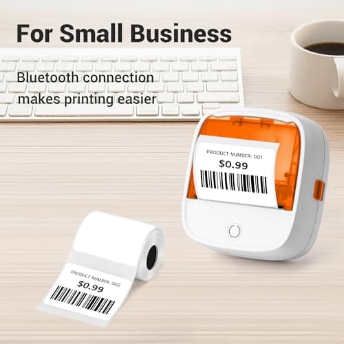 FLYFAR Label Maker Machine with Tape,Address Bluetooth Thermal Label Marker,Easy to Use for Home, Office, Small Business,Support Windows,Mac,iOS, Android 8