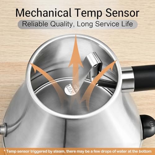 Mecity Electric Kettle Gooseneck Water Kettle Stainless Steel Tea Kettle Water Boiler Fast Heating, Auto Shut Off, 27 fl oz, 1000W, Stainless Steel 5